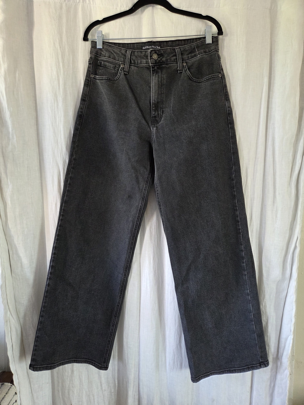 Pool House New York | Pasadena Jean Wide Straight In Charcoal Gray